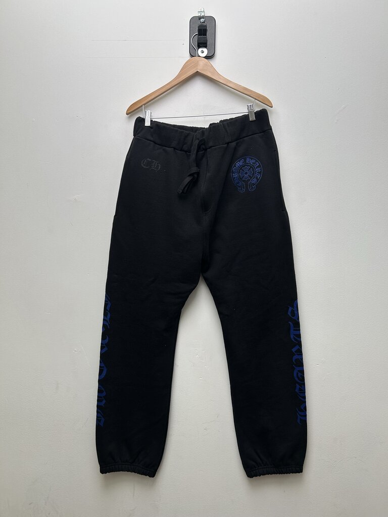New Chrome Heart Black Blue Horseshoe Sweatpants sz.XL
