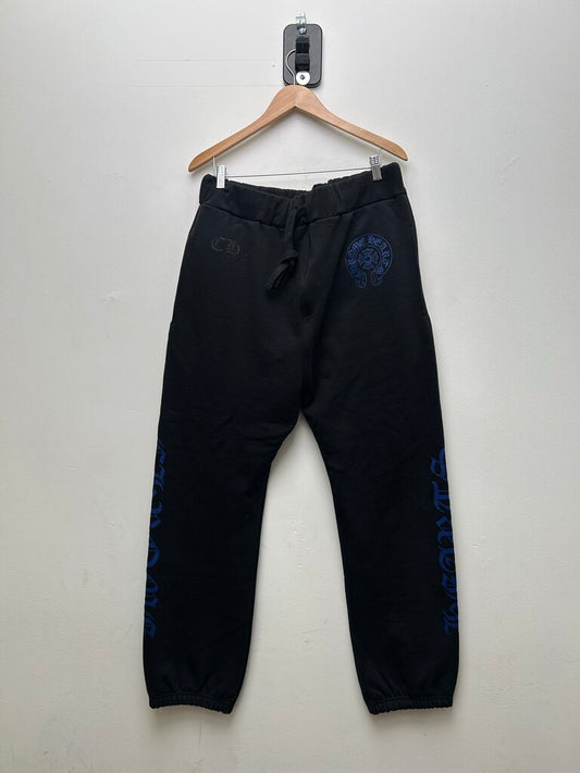 New Chrome Heart Black Blue Horseshoe Sweatpants sz.XL