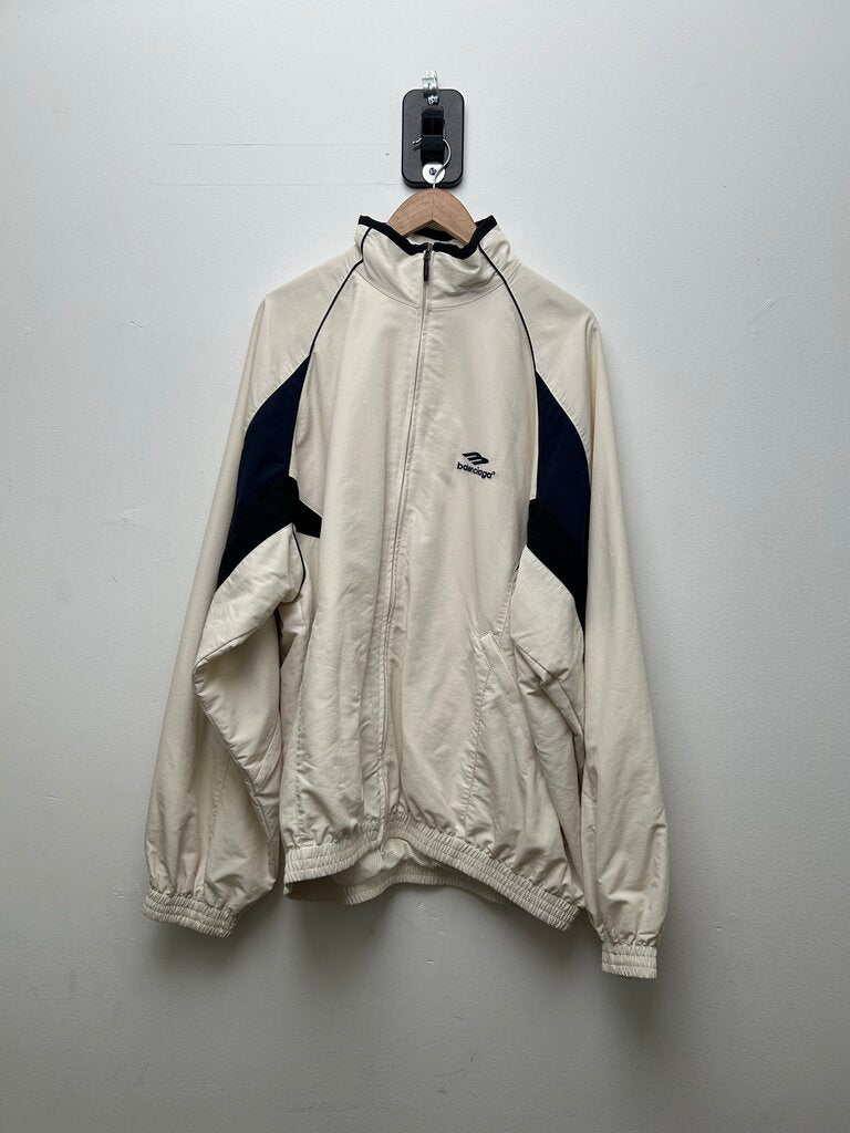 Preowned Balenciaga Cream Blue Black 3B Track Jacket sz.M (OVERSIZED)