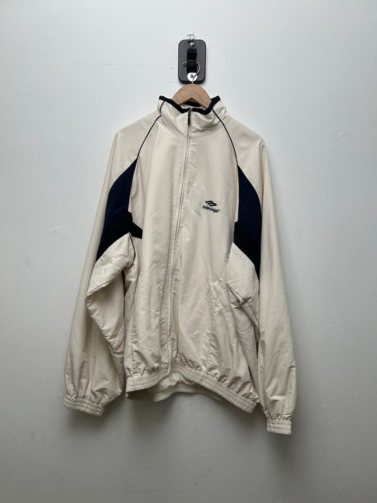 Preowned Balenciaga Cream Blue Black 3B Track Jacket sz.M (OVERSIZED)