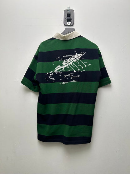Preowned Louis Vuitton Regatta Polo Navy Green WHite Stripe Shirt sz.L