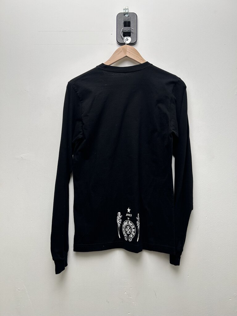 Preowned Chrome Hearts Black Foti Target Long Sleeve Size Small