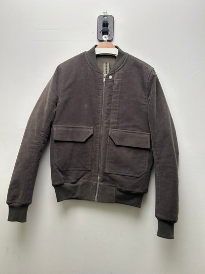 Preowned Rick Owens Grey Suede Leather Jacket sz.