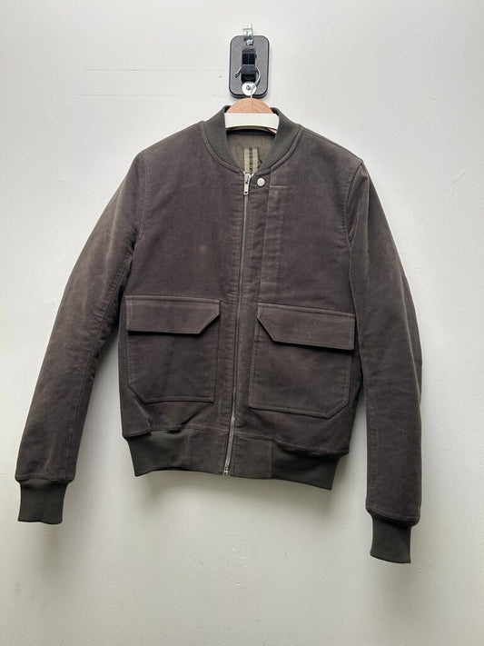 Preowned Rick Owens Grey Suede Leather Jacket sz.