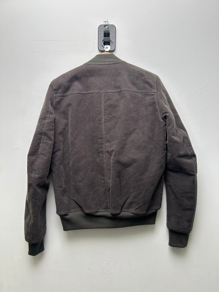 Preowned Rick Owens Grey Suede Leather Jacket sz.
