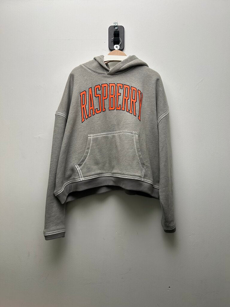 New Gv Gallery Grey Orange Spellout Logo Hoodie Sz.XL