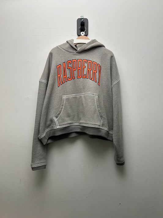 New Gv Gallery Grey Orange Spellout Logo Hoodie Sz.XL