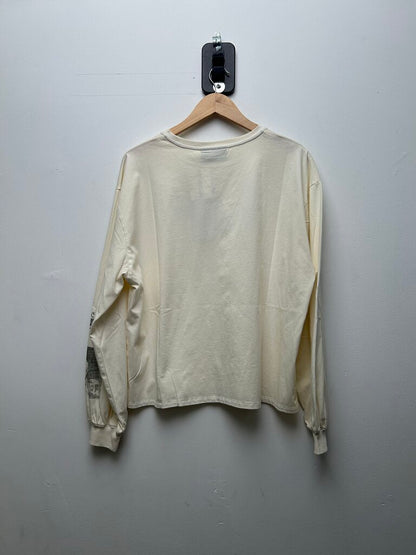 New Faciane Olive Cream Restless Distressed Longsleeve sz.L