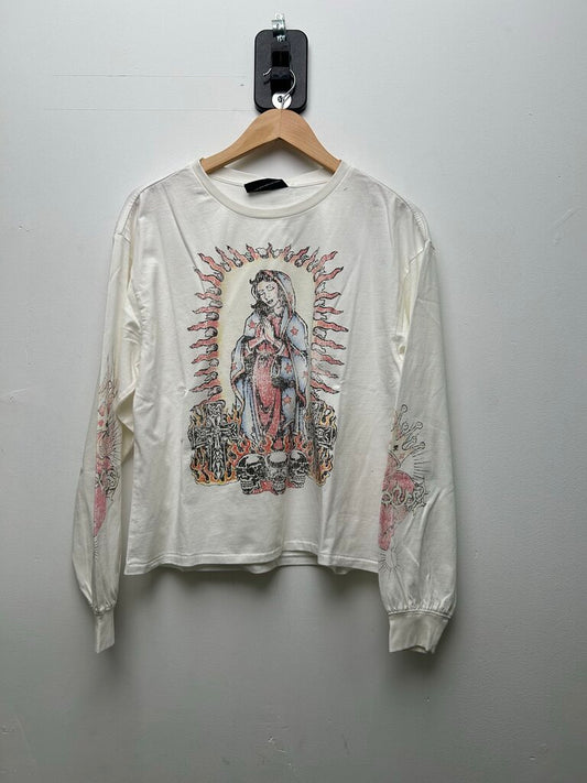 New Faciane Diablo Mary Cream Distressed Longsleeve sz.XL