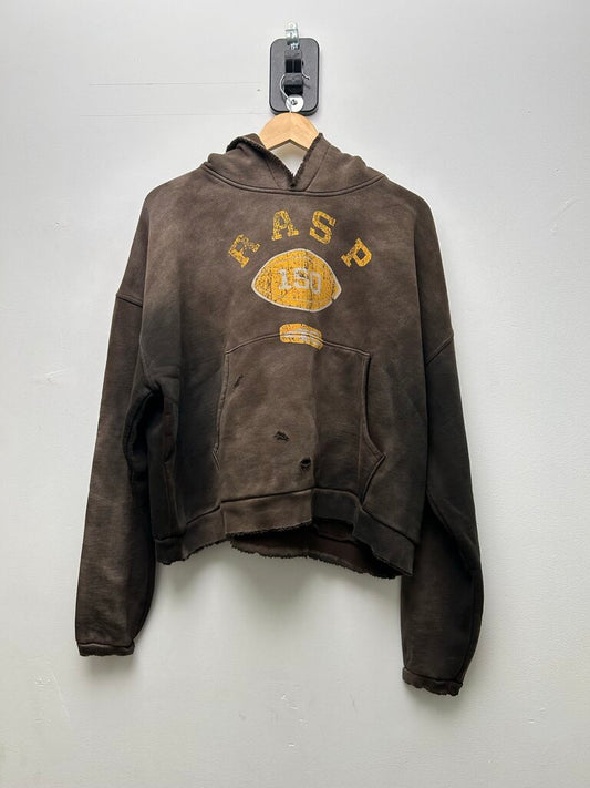 New Gv Gallery Brown Yellow Rasp Logo Hoodie Sz.XS
