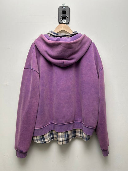 Preowned Gv Gallery Flannel Purple Zip Hoodie L