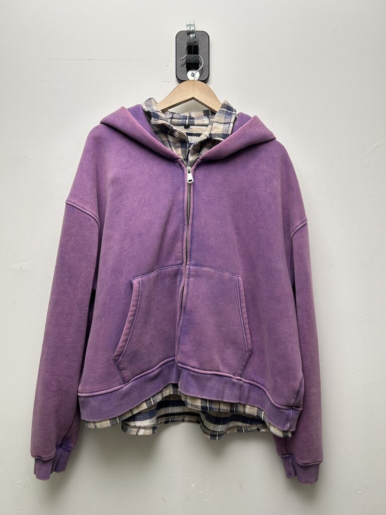Preowned Gv Gallery Flannel Purple Zip Hoodie L
