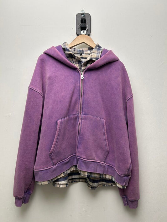 Preowned Gv Gallery Flannel Purple Zip Hoodie L