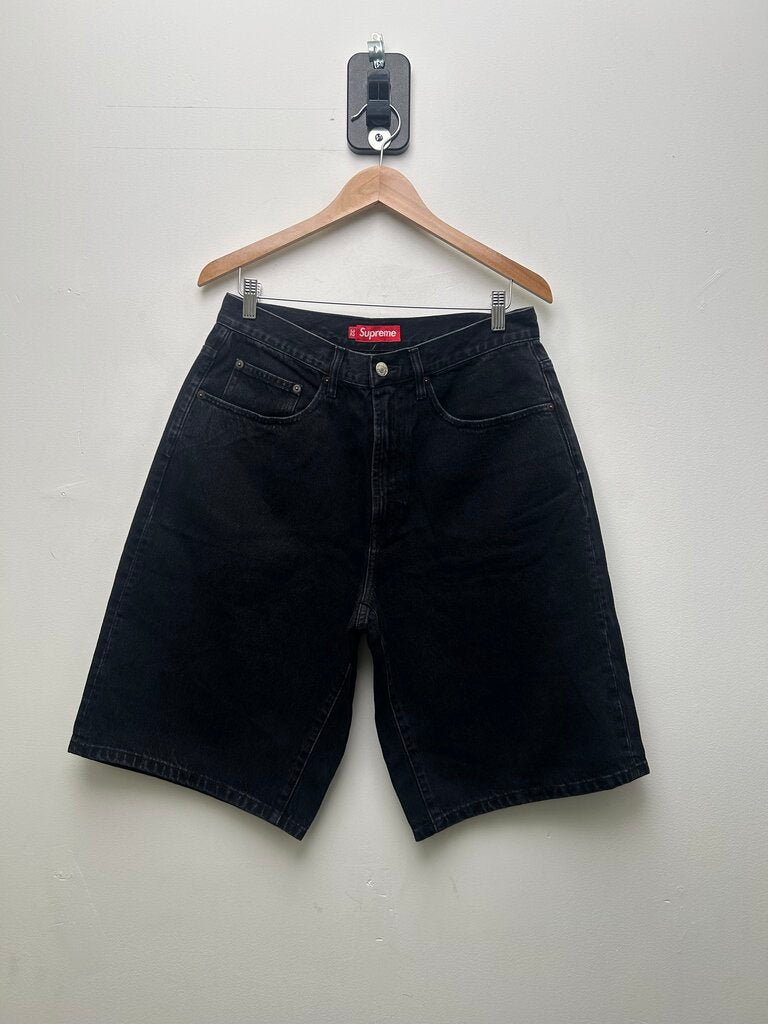 New Supreme Black Denim Shorts Sz.34