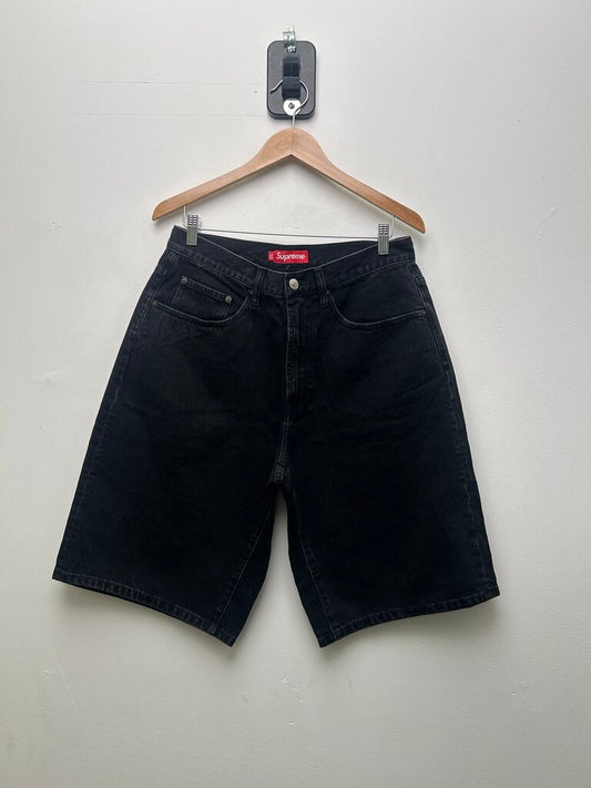 New Supreme Black Denim Shorts Sz.34