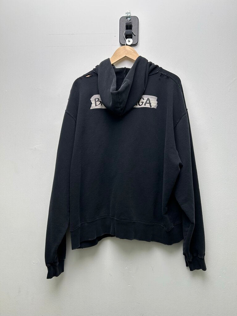 Prreowned Balenciaga Black Masking Tape Zip Size Medium