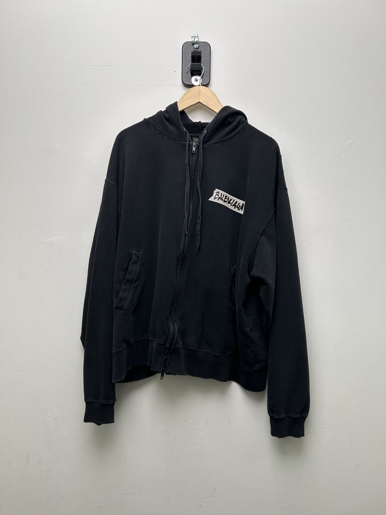 Prreowned Balenciaga Black Masking Tape Zip Size Medium