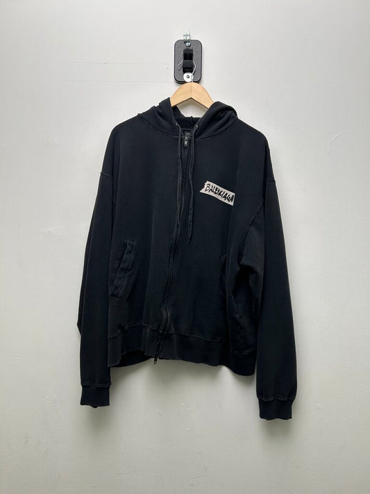 Prreowned Balenciaga Black Masking Tape Zip Size Medium