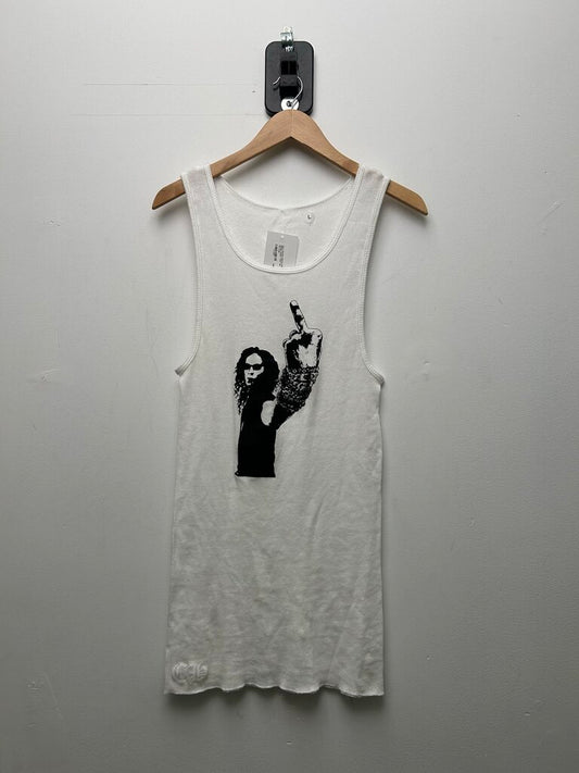 New Chrome Hearts White RS Middle Finger Tank Top Sz.Large