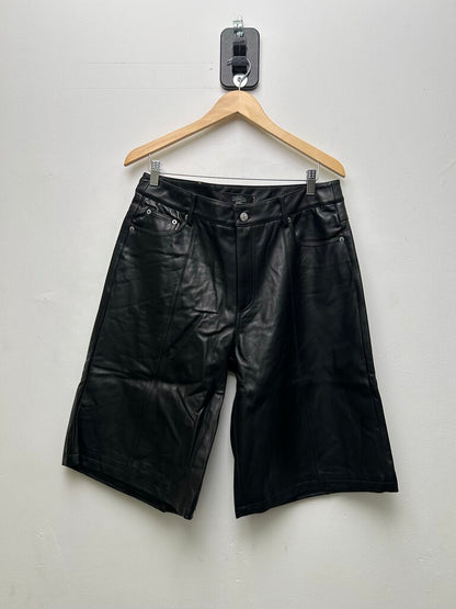 New HMDD Lamb Chop Black Leather Short sz.S