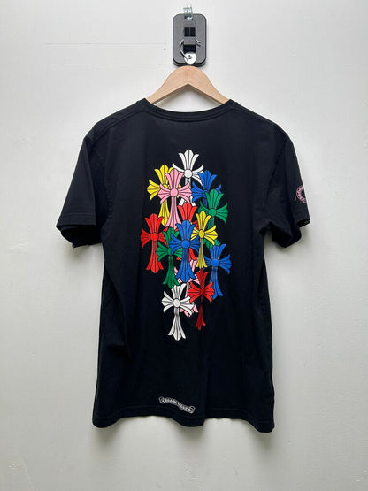 Preowned Chrome Hearts Black Cemetery Multi Color Tee Size Large