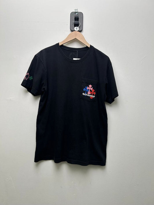 Preowned Chrome Hearts Black Cemetery Multi Color Tee Size Large