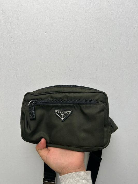 Preowned Prada Green Nylon Fanny Pouch
