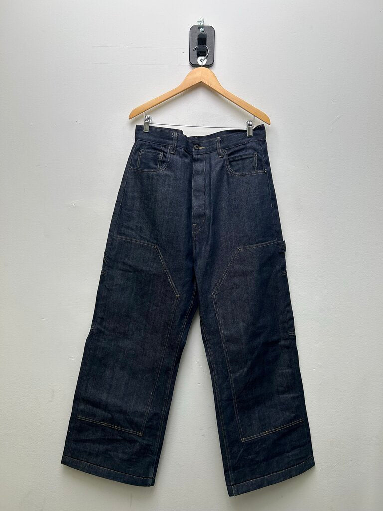 Preowned Rick Owens Raw Denim Double Knee Size 34