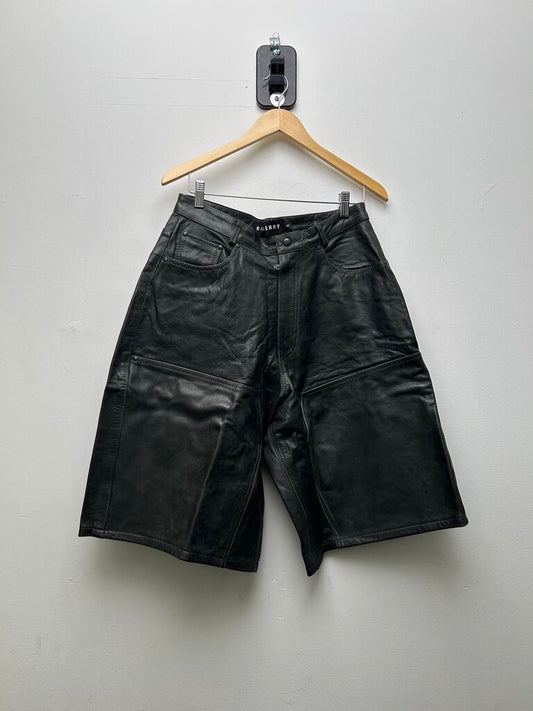 New GV Gallery Grey Double Knee Leather Shorts sz.S