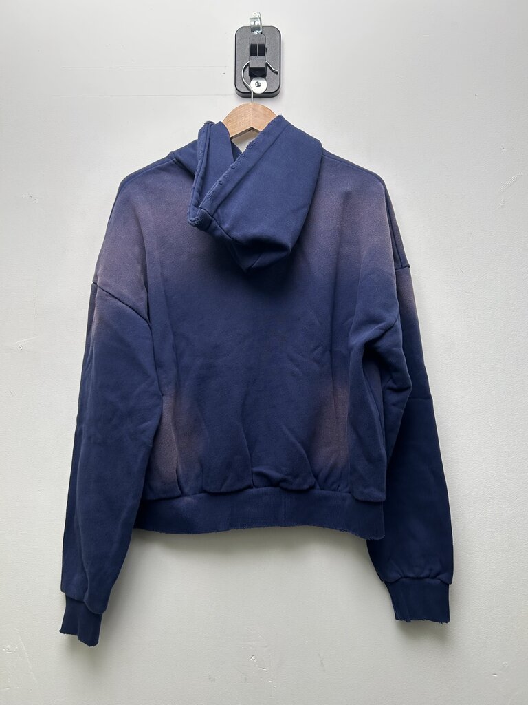 New Greedy Unit Plus Unit Navy Distressed Hoodie Sz S