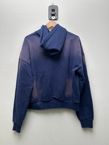 New Greedy Unit Plus Unit Navy Distressed Hoodie Sz S