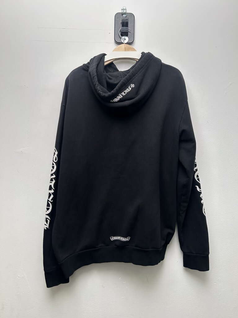 Preowned Chrome Heart Vertical Black Hoodie Sz XL