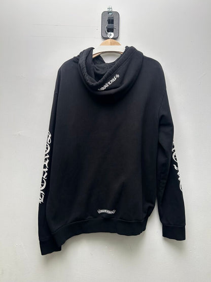 Preowned Chrome Heart Vertical Black Hoodie Sz XL