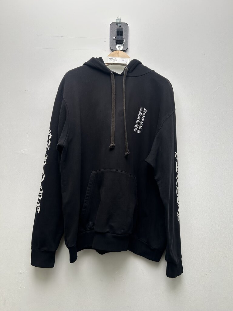 Preowned Chrome Heart Vertical Black Hoodie Sz XL