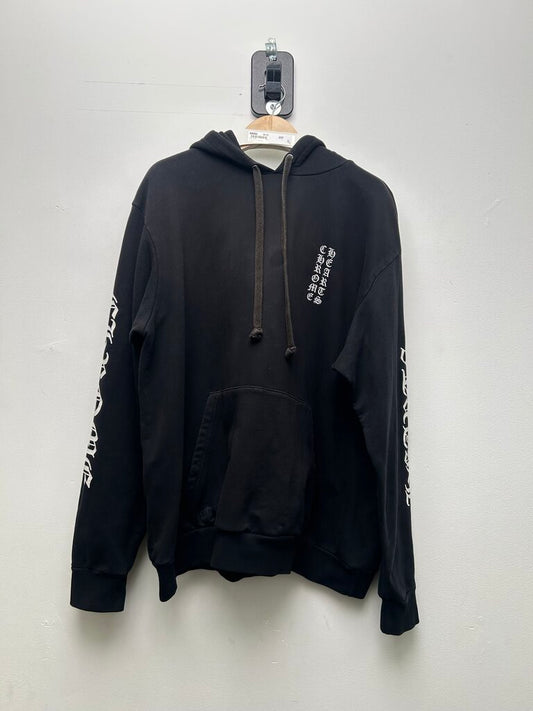 Preowned Chrome Heart Vertical Black Hoodie Sz XL