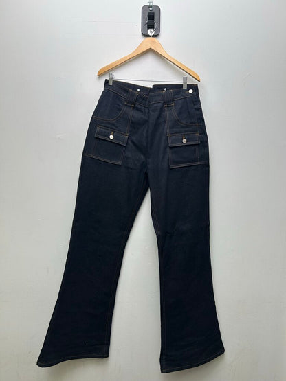 Preowned 74 Is War Raw Blue Selvage Denim Sz 34