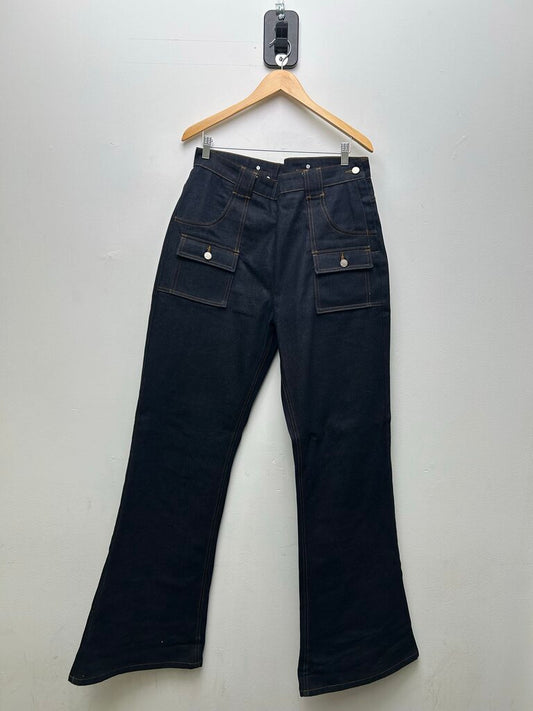 Preowned 74 Is War Raw Blue Selvage Denim Sz 34
