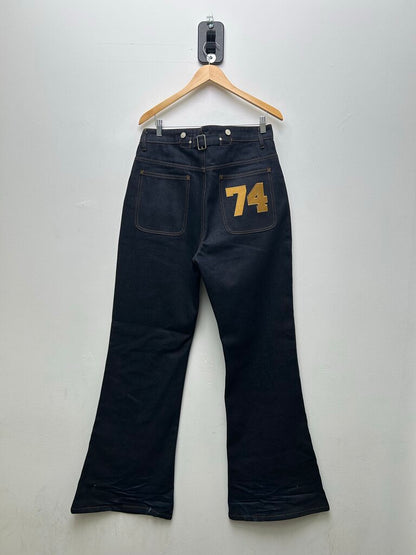 Preowned 74 Is War Raw Blue Selvage Denim Sz 34