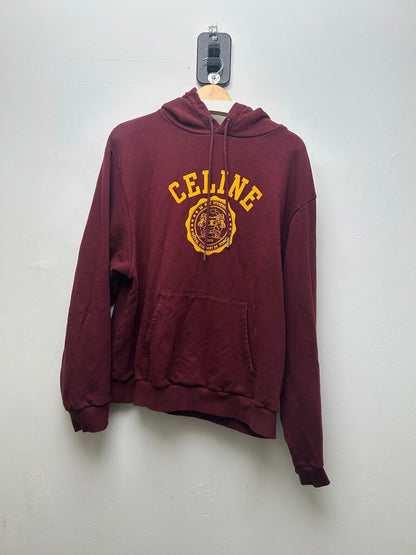 Preowned Celine Maroon yellow Hoodie Size Large