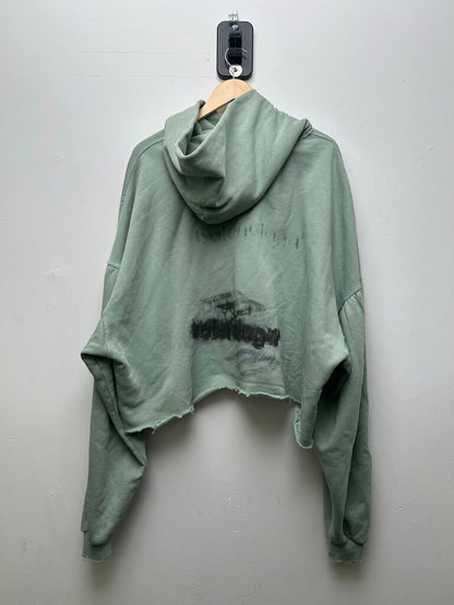 Preowned Balenciaga 3B Faded Green Logo Hoodie Size 4