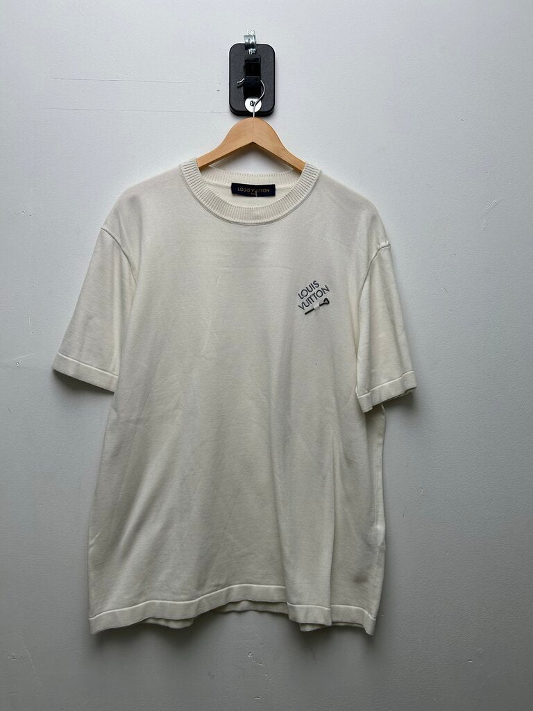 Preowned Louis Vuitton White Pin Tee Size XXL