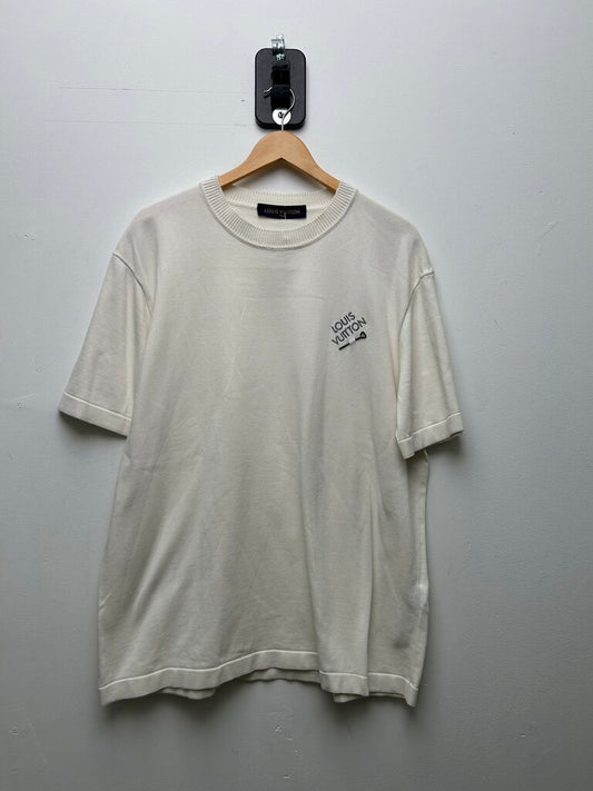 Preowned Louis Vuitton White Pin Tee Size XXL