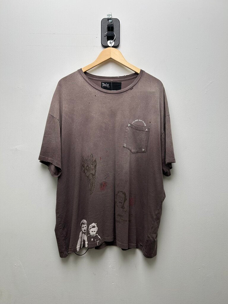 Preowned Paly Grey You Are Not Alone Pocket Tee Size XXL