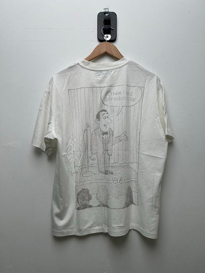 New Boredom Kills White Comedy Tee Size Large