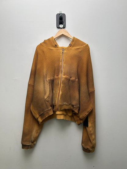 New GV Gallery Waffle Heavy Weight Distressed Zip Hoodie sz.M