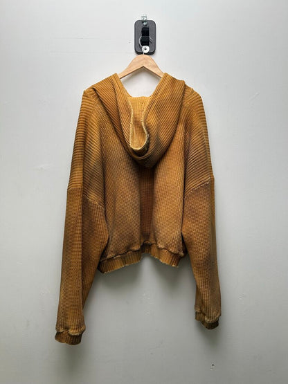 New GV Gallery Waffle Heavy Weight Distressed Zip Hoodie sz.M