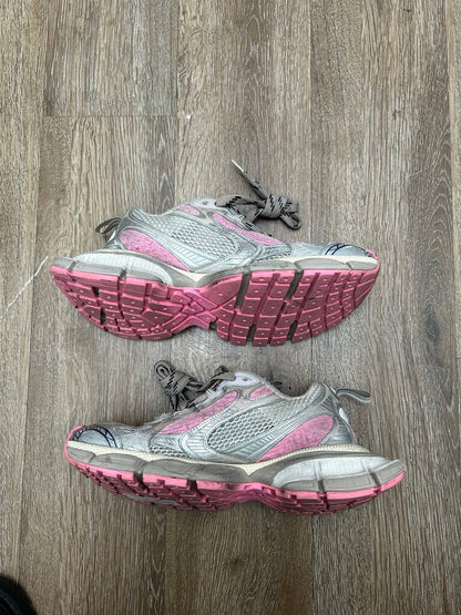 Preowned Balenciaga Pink Grey Cream Distressed 3XL Runner sz.39