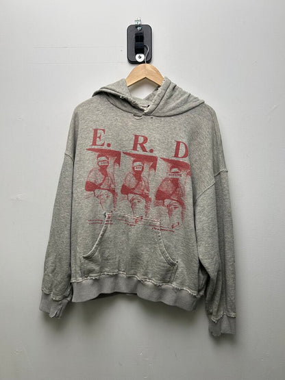 Preowned ERD You Are Nothing Grey Red Hoodie Sz.Small