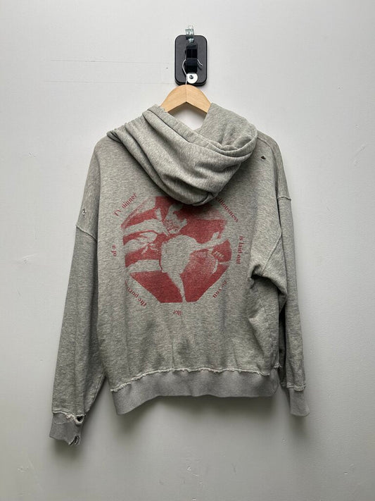 Preowned ERD You Are Nothing Grey Red Hoodie Sz.Small