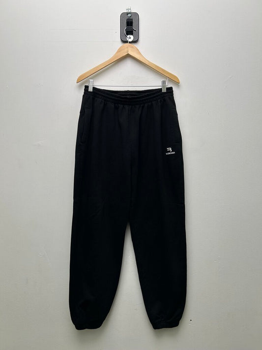 Preowned Balenciaga Black BB Cuff Sweatpants Size Small